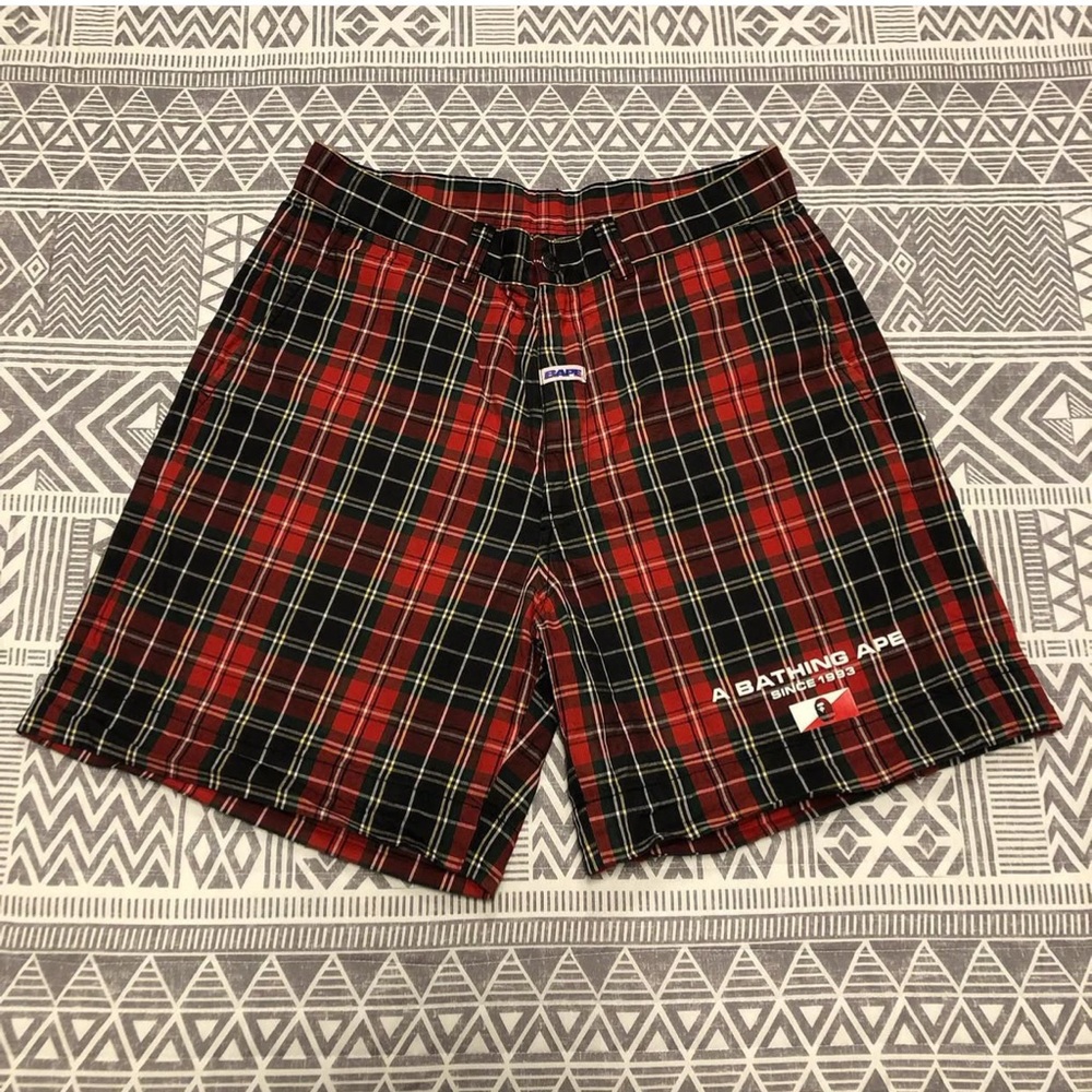 A Bathing Ape Bape Plaid Shorts Size Medium